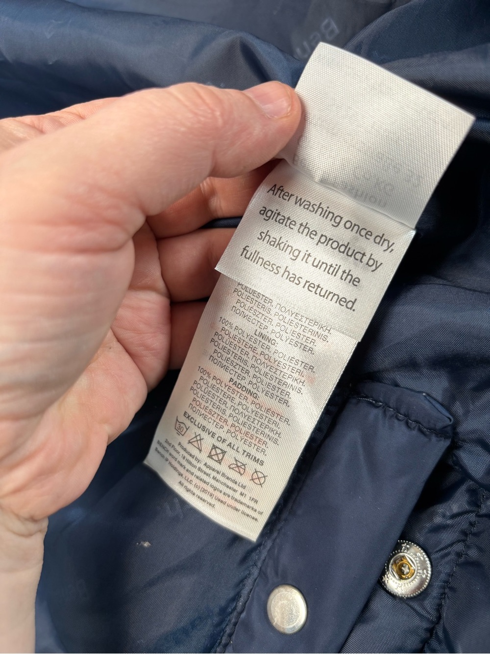 Bench Navy Blue Long Puffer Coat Jacket NWOT Size XS 0°C to -10°C - Picture 5 of 6
